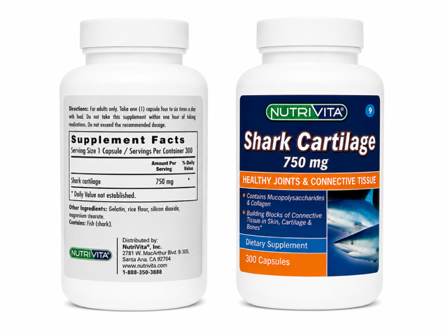 Nutrivita Shark Cartilage 750 mg (300 Capsules)