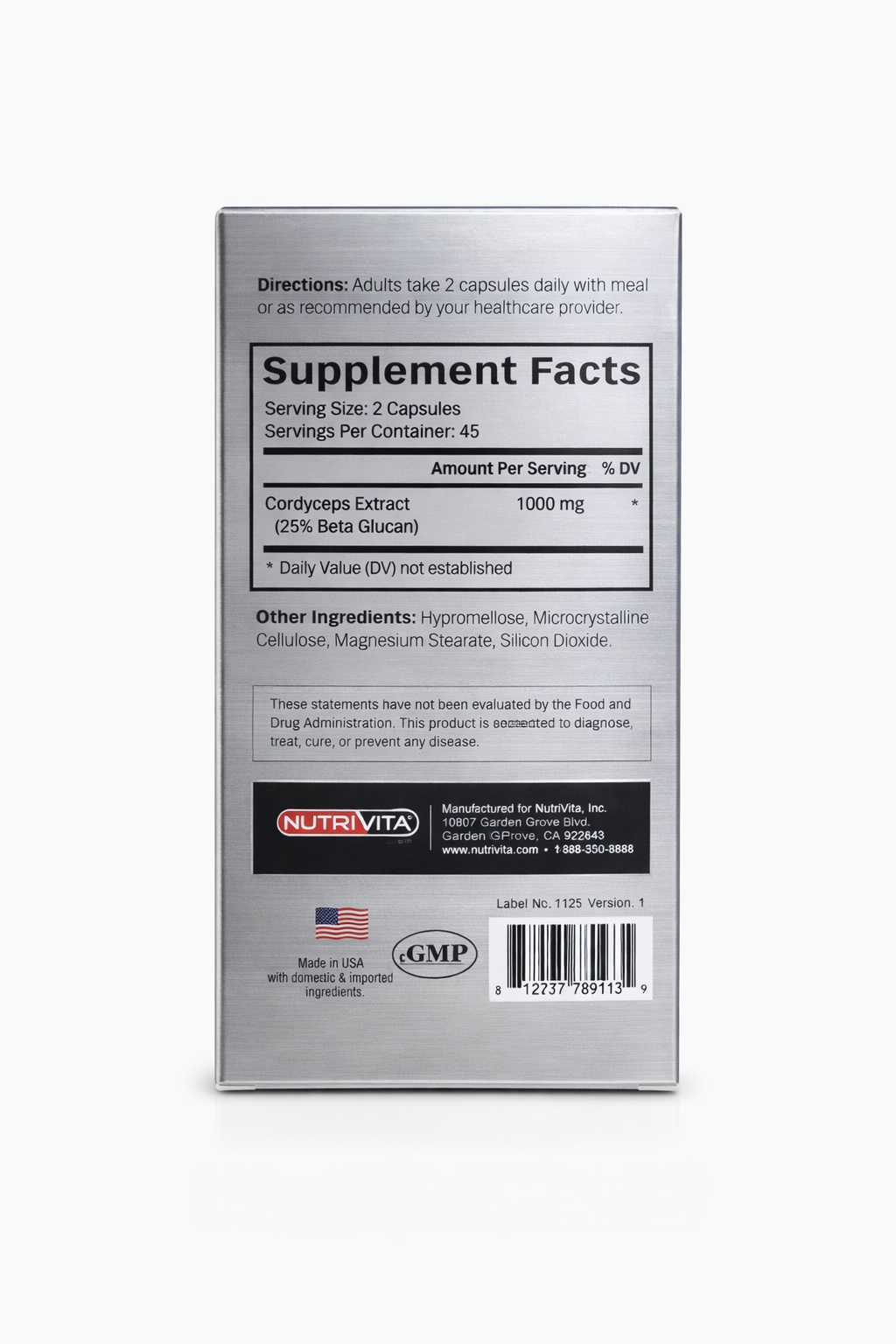 Cordyceps 1000 mg (90 Capsules)
