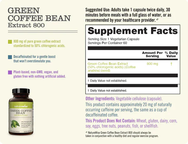 NatureWise Green Coffee Bean Extract (60 Capsules)